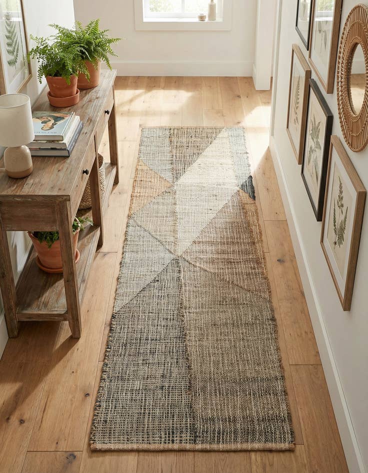 Detail image of 2' x 8'  Hand Woven Kilim Jute Runner Rug