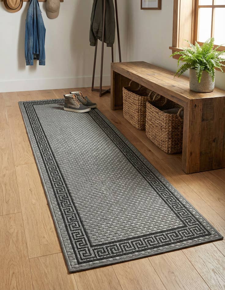 Detail image of 2' x 6' Easy-Clean Border Indoor / Outdoor Runner Rug