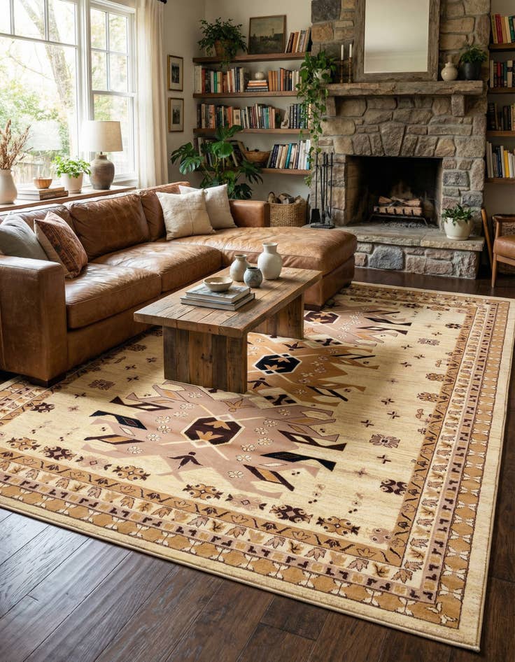 Detail image of 10' x 13' Heriz Design Rug