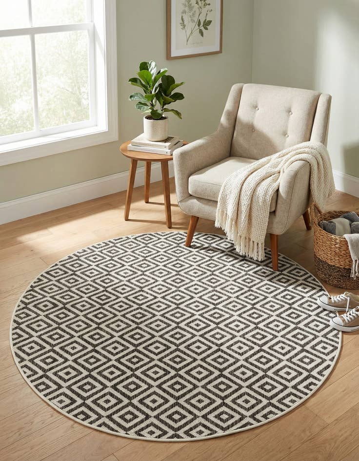 Detail image of 5' 3 x 5' 3 Easy-Clean Jill Zarin Costa Rica Indoor / Outdoor Round Rug