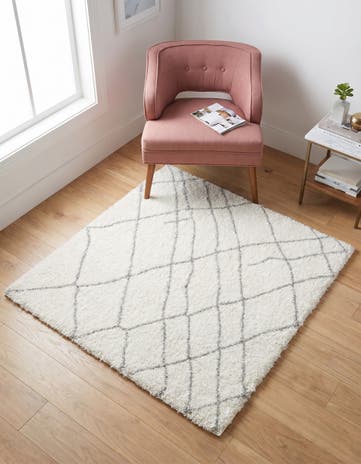 Ivory Soft Touch Shag Square Rug