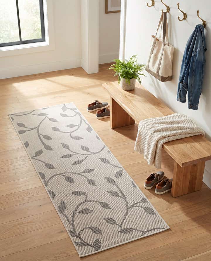 2' 2 x 6' Easy-Clean Botanical Indoor / Outdoor Runner Rug