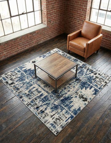 Blue Tucson Square Rug