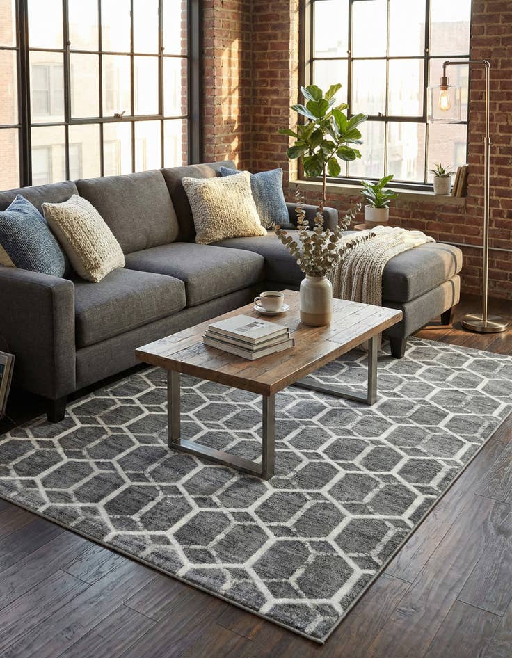 Detail image of 7' x 10' Lattice Trellis Rug