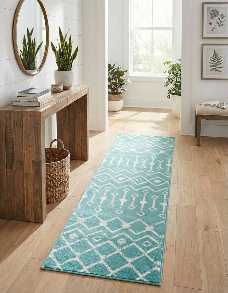 Detail image of 2' x 6' 7 Kasbah Trellis Runner Rug