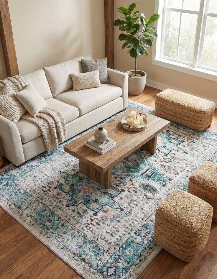 Detail image of 7' 10 x 10' Washable Yara Rug