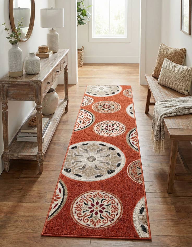 Detail image of 2' x 8' Easy-Clean Modern Indoor / Outdoor Runner Rug
