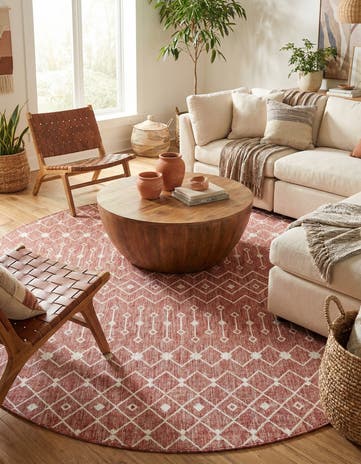 10' 8 x 10' 8 Easy-Clean Lattice Indoor / Outdoor Round Rug