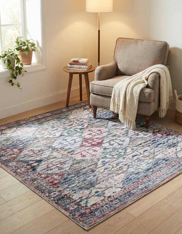 Detail image of 5' 3 x 5' 3 Washable Mangata Square Rug