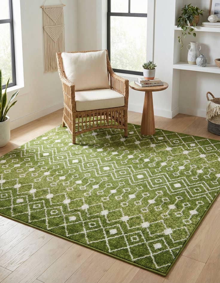 Detail image of 5' 3 x 5' 3 Moroccan Trellis Square Rug