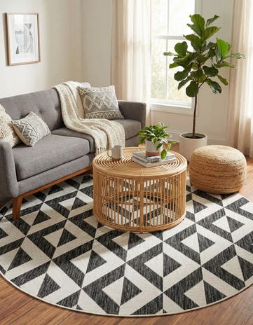 6' 7 x 6' 7 Easy-Clean Jill Zarin Napa Indoor / Outdoor Round Rug