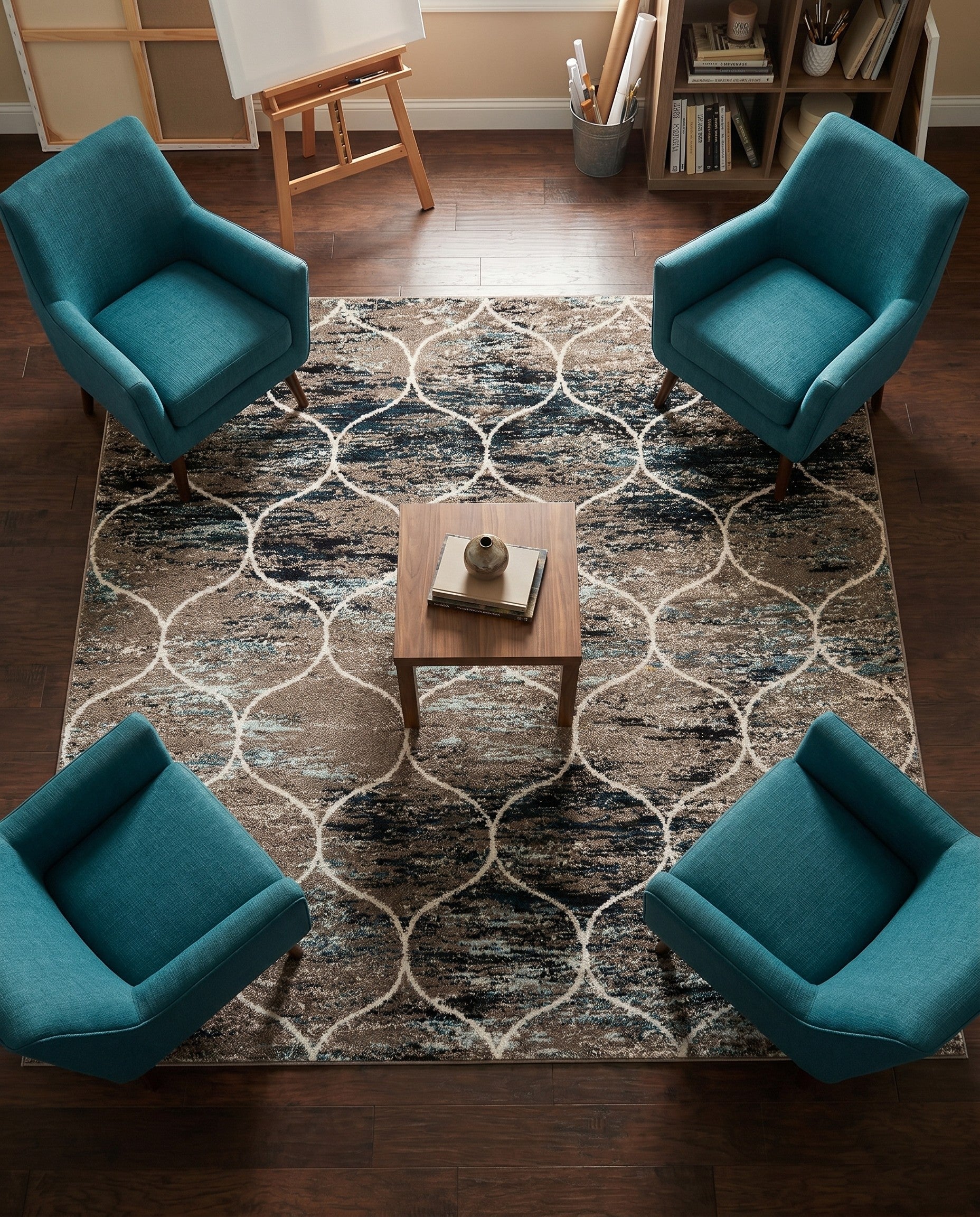 7' x 7' Trellis Frieze Square Rug