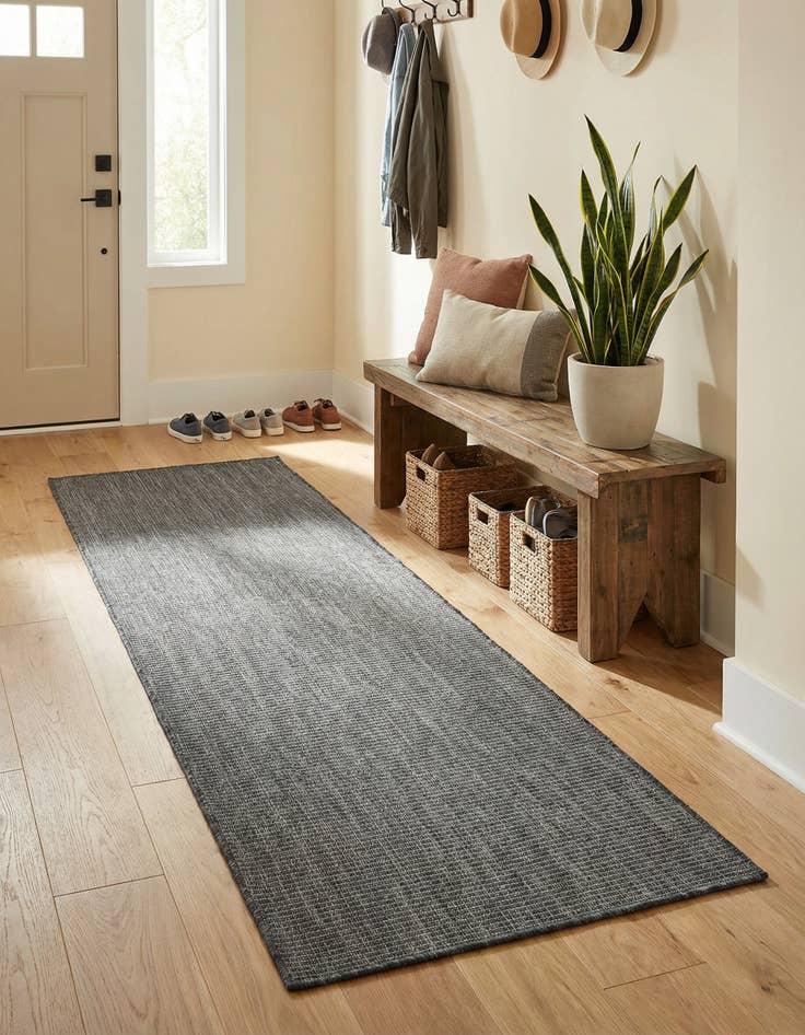 Detail image of 2' x 6' Easy-Clean Solid Indoor / Outdoor Runner Rug