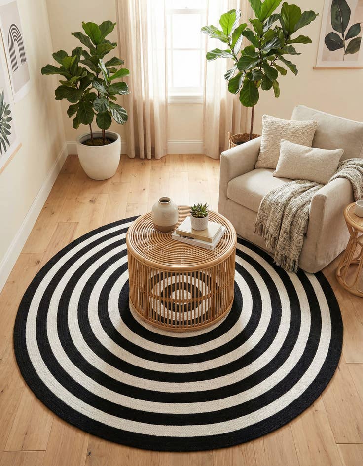 Detail image of 5' 3 x 5' 3  Hand Woven Eco Verse   Washable Indoor / Outdoor Round Rug