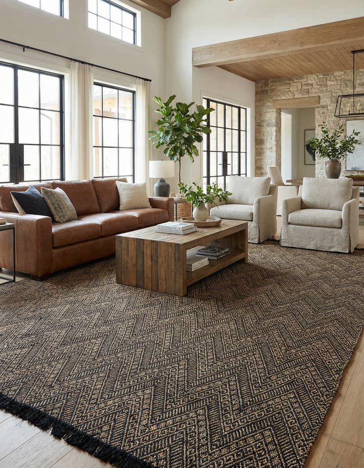 Detail image of 10' x 14' 1 Handmade Braided Jute Rug