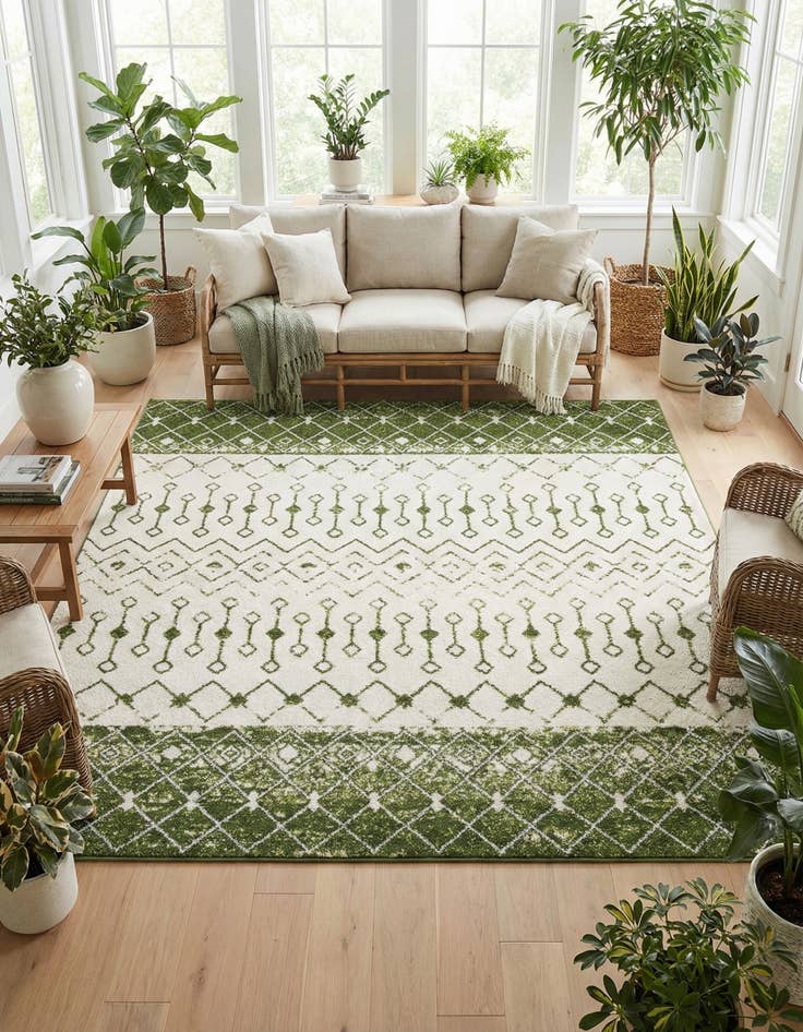 Detail image of 7' 10 x 7' 10 Moroccan Trellis Square Rug