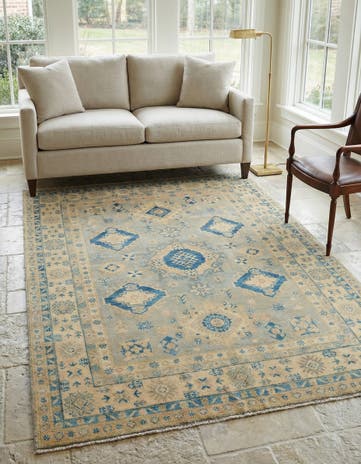 4' 9 x 6' 10 Hand Knotted Oushak Wool Rug