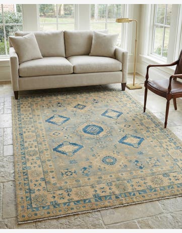4' 9 x 6' 10 Hand Knotted Oushak Wool Rug