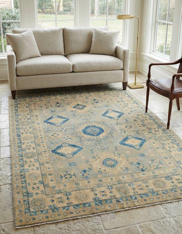 4' 9 x 6' 10 Hand Knotted Oushak Wool Rug