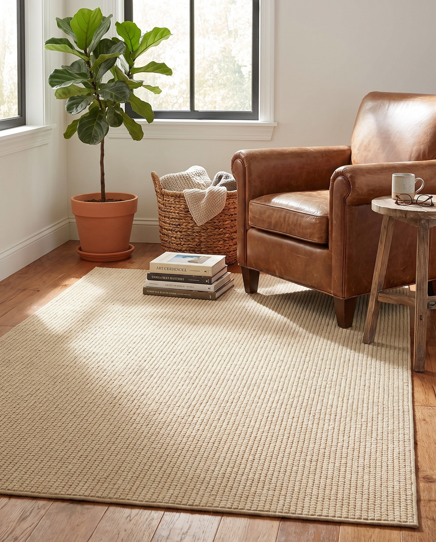 4' x 6' Monochromatic Bouclee Rug