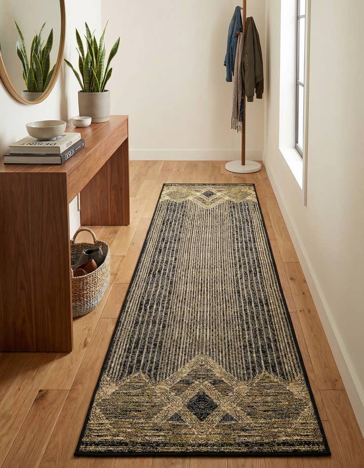 Detail image of 2' x 8' Easy-Clean Modern Indoor / Outdoor Runner Rug