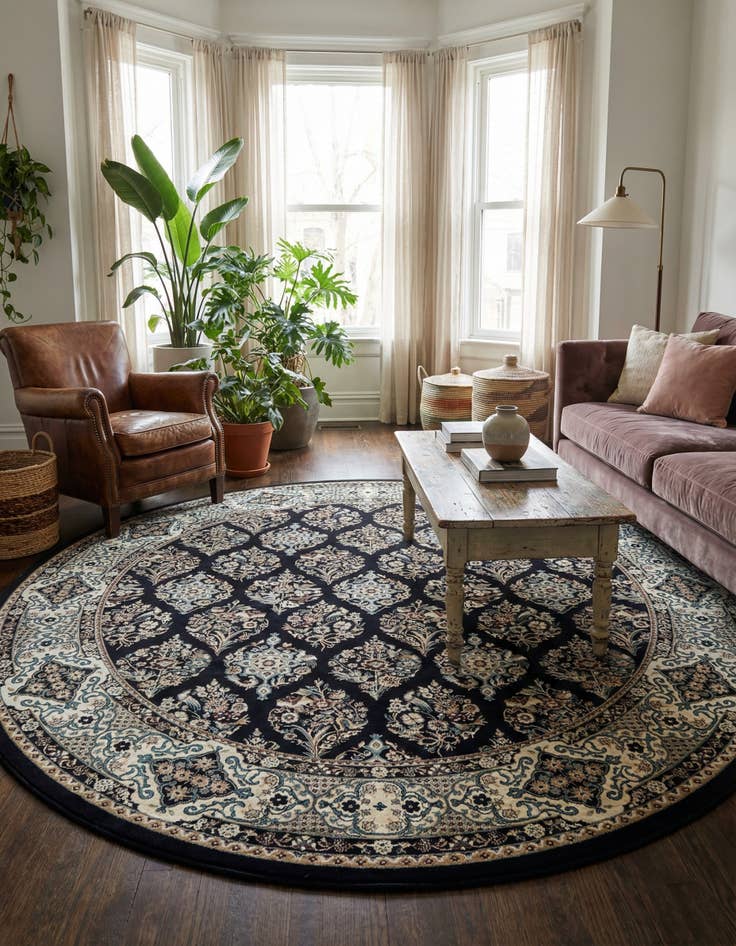 Detail image of 10' x 10' Nain Design Round Rug