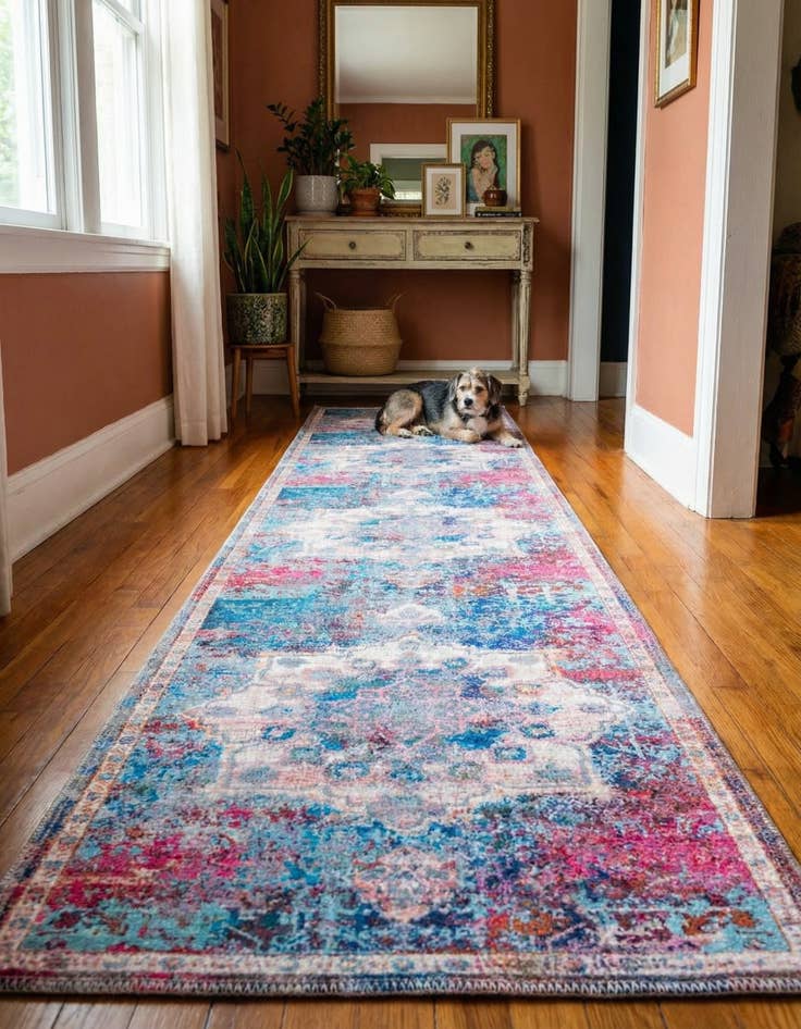 Detail image of 2' x 13'  Washable Renaissance Runner Rug