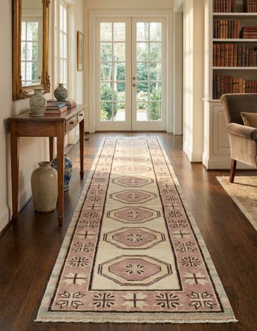 2' 9 x 12' 8 Hand Knotted Oushak Wool Runner Rug