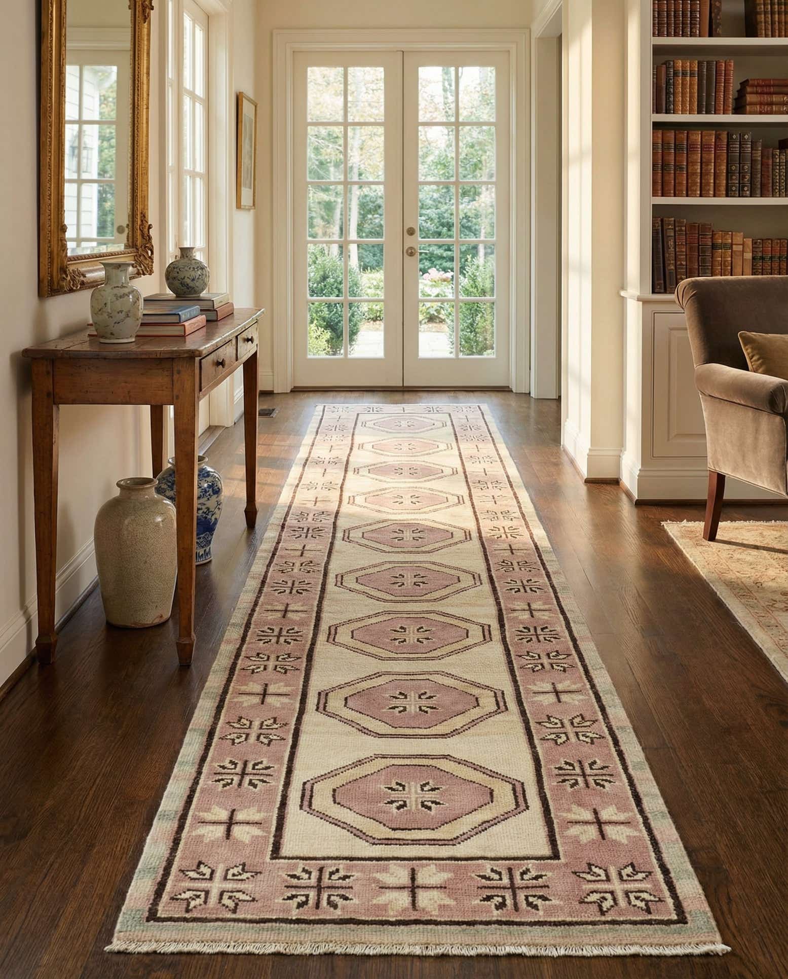 2' 9 x 12' 8 Hand Knotted Oushak Wool Runner Rug