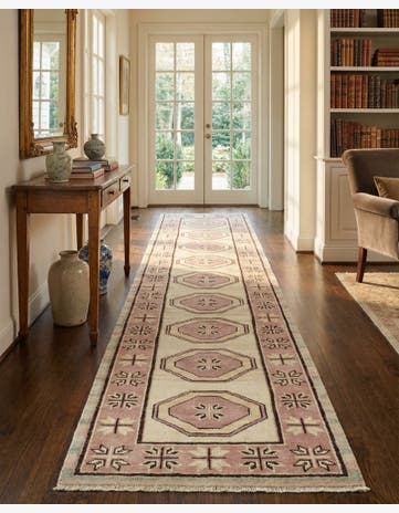 2' 9 x 12' 8 Hand Knotted Oushak Wool Runner Rug