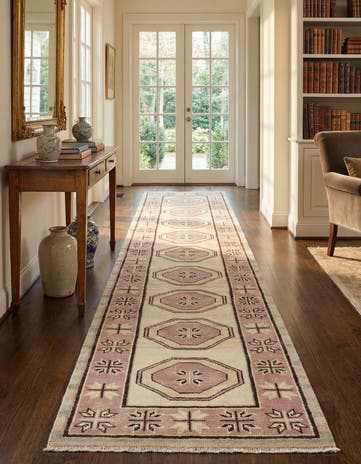 2' 9 x 12' 8 Hand Knotted Oushak Wool Runner Rug