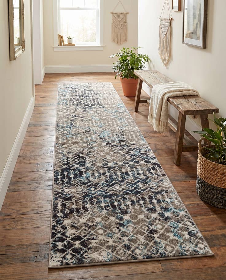 Detail image of 2' 7 x 12' Moroccan Trellis Runner Rug