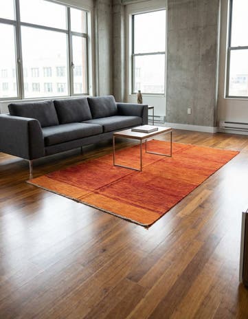 4' 1 x 6' 2 Hand Woven Kilim Modern Wool Rug
