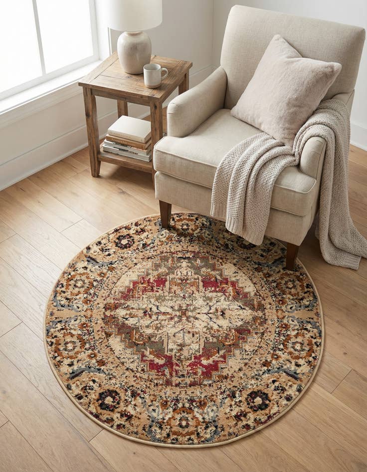 Detail image of 3' x 3' Saturn Round Rug