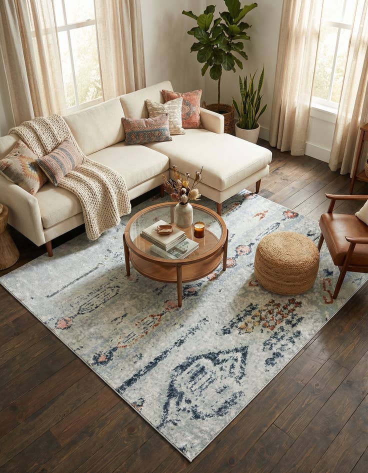 Detail image of 7' 10 x 7' 10 Kamala Washable Square Rug