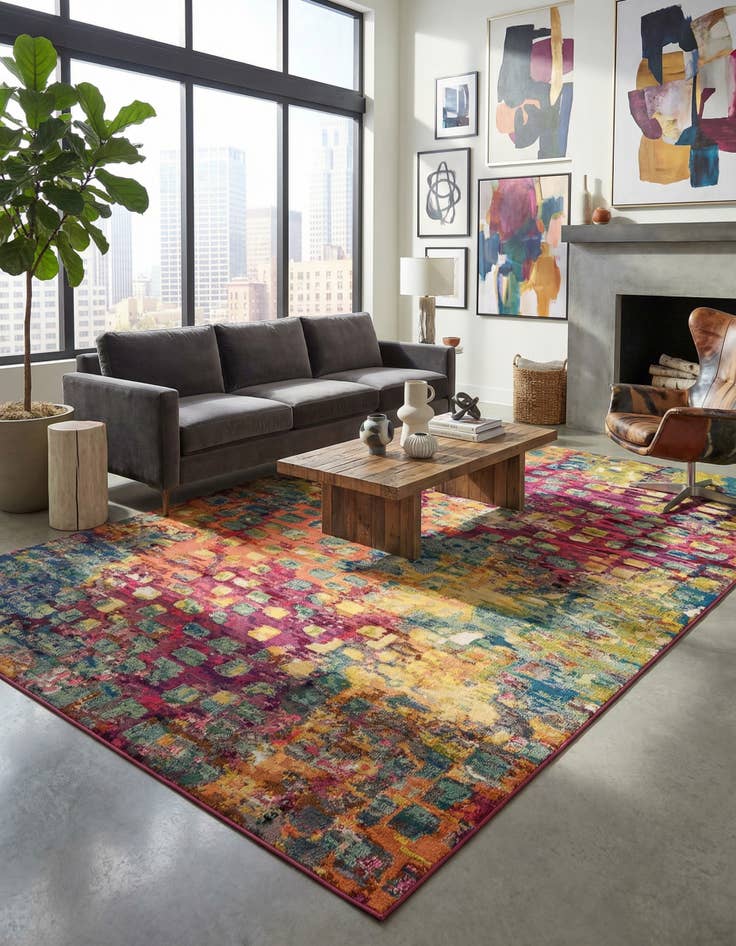 Detail image of 10' x 14'  Washable Barcelona Rug