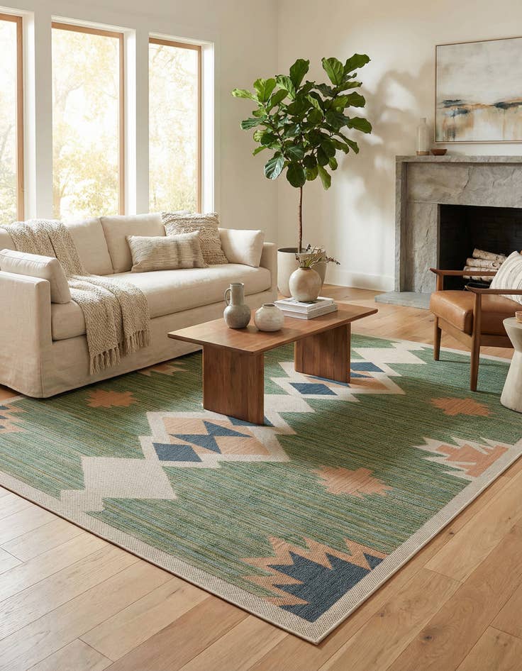 Detail image of 10' x 10' Washable Baja Indoor / Outdoor Square Rug