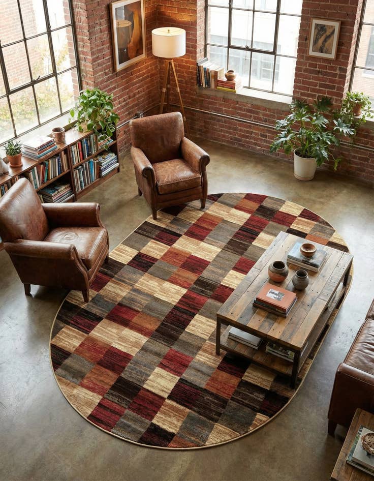 Detail image of 6' 1 x 9' Coffee Shop Oval Rug
