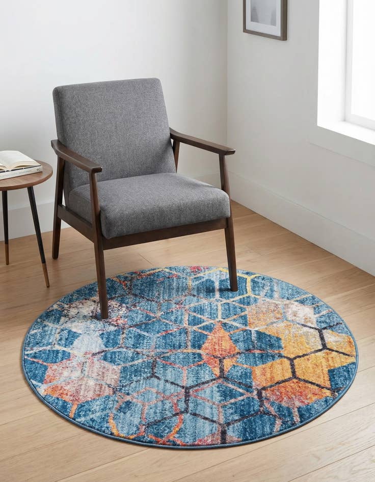 Detail image of 3' 3 x 3' 3 Andromeda Round Rug