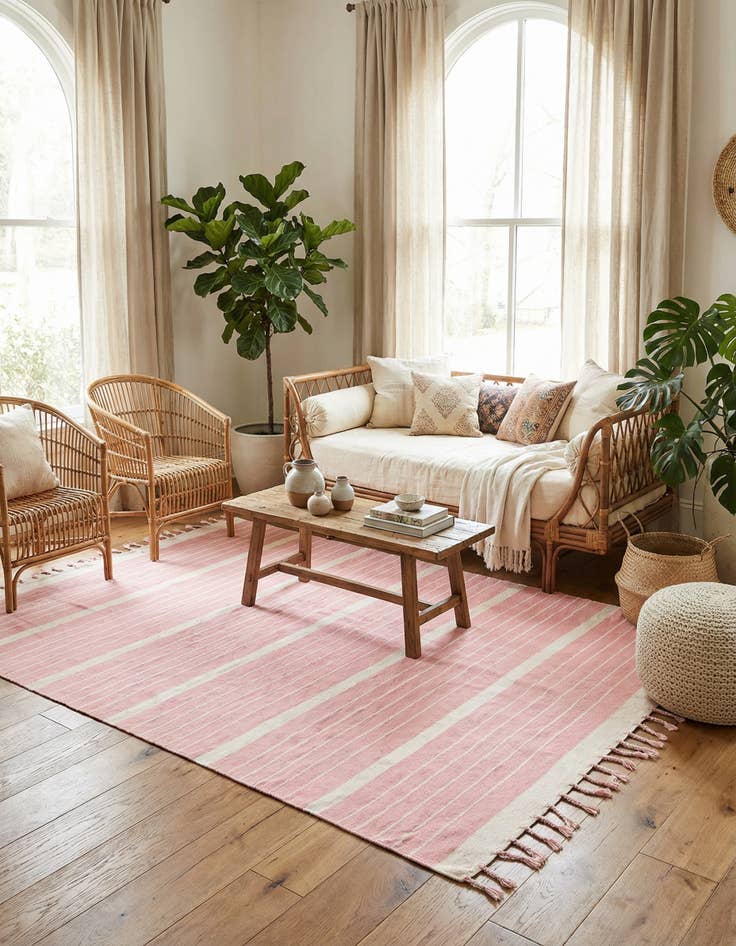 Detail image of 9' x 12'  Hand Woven Chindi Cotton Rug