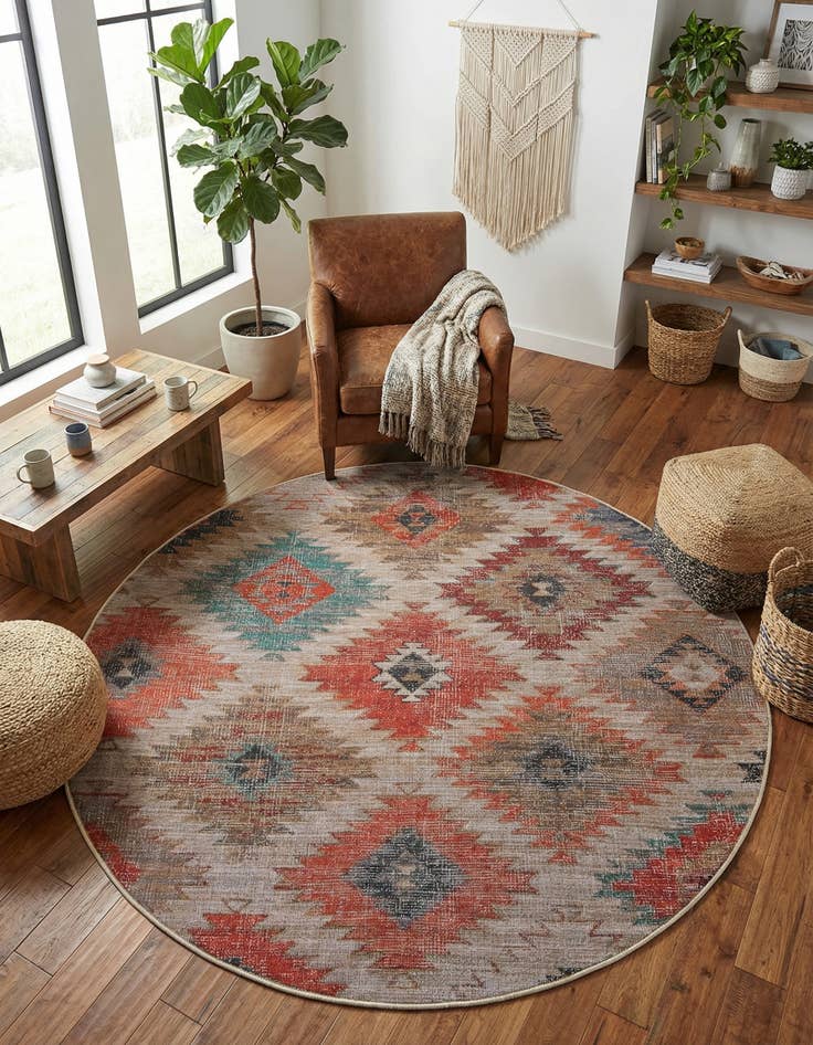 Detail image of  7' 10 x 7' 10  Washable Sisu Round Rug