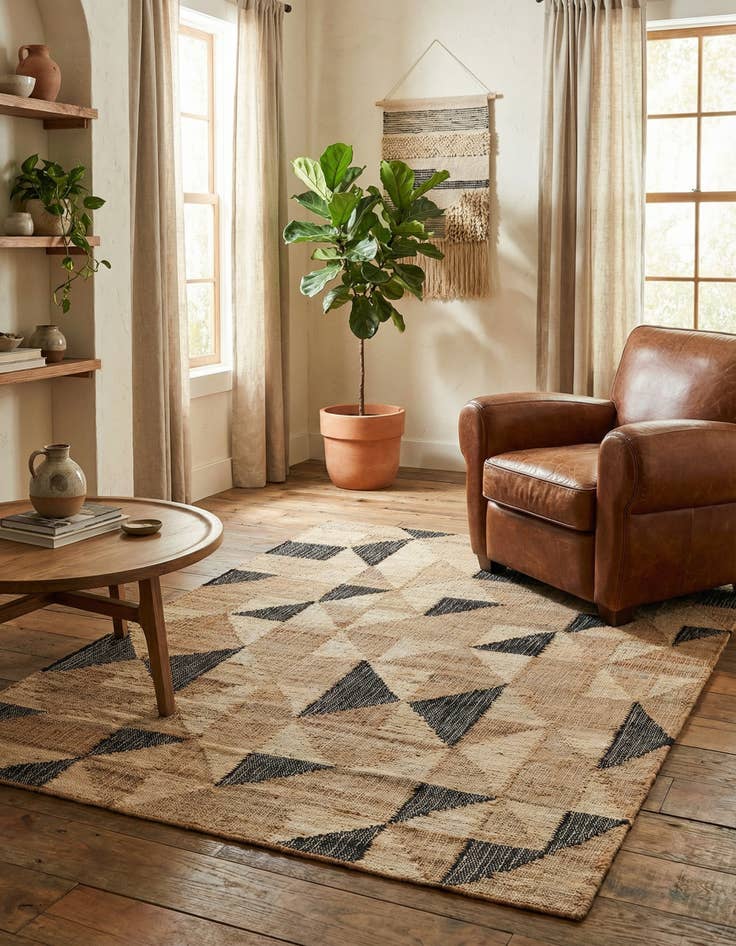 Detail image of 4' 4 x 5' 8 Hand Woven Kala Handwoven Jute Rug