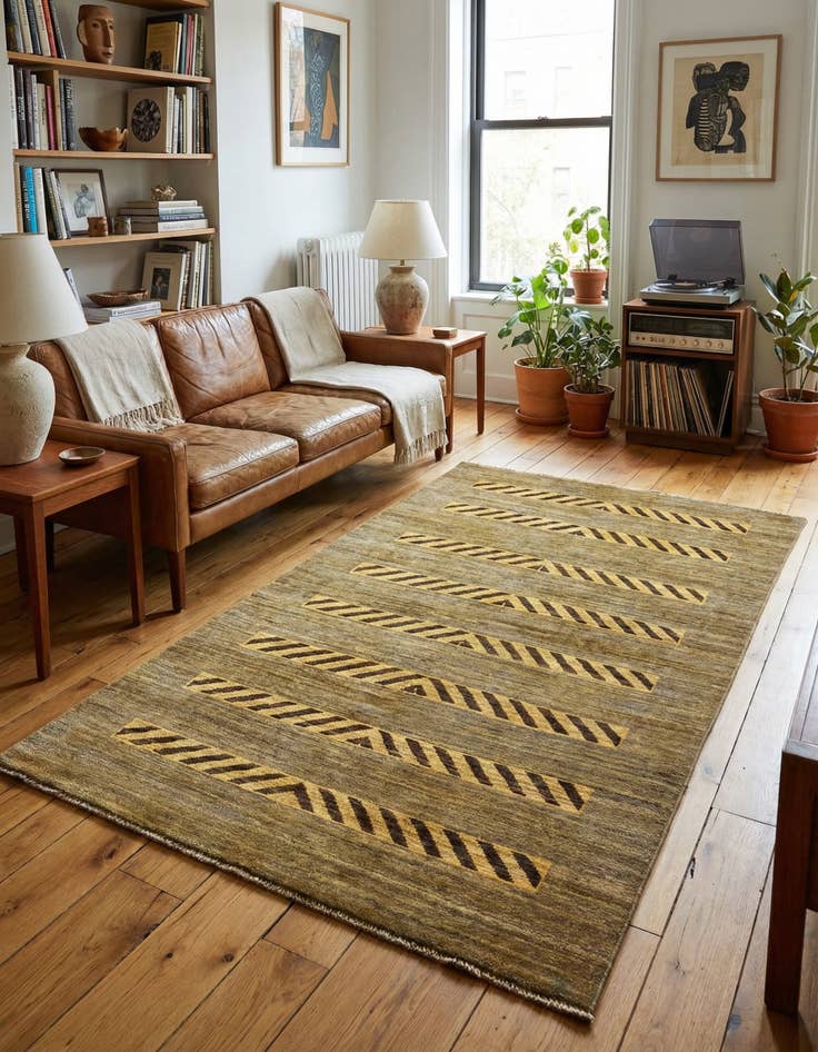 Detail image of 3' 9 x 5' 11 Hand Knotted Modern Ziegler Oriental Rug