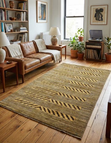 3' 9 x 5' 11 Hand Knotted Modern Ziegler Oriental Rug