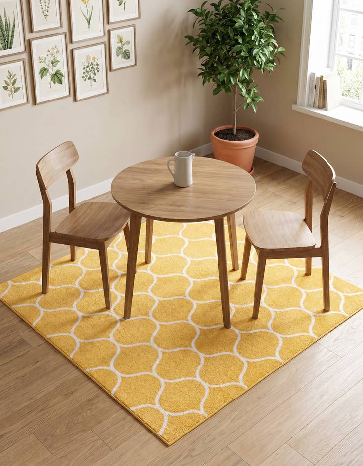 Detail image of 5' 3 x 5' 3 Lattice Frieze Square Rug