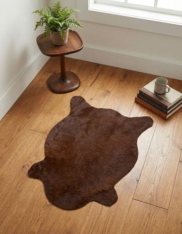 2' 2 x 2' 11 Cowhide Leather Rug