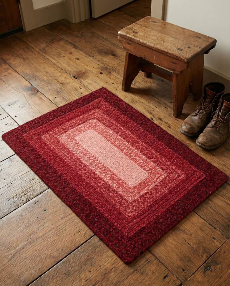 Detail image of 2' x 3' 1 Hand Braided Wool Rug