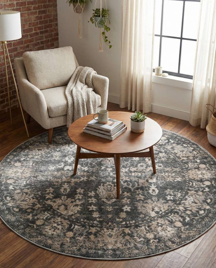 Detail image of 5' 3 x 5' 3 Oregon Round Rug