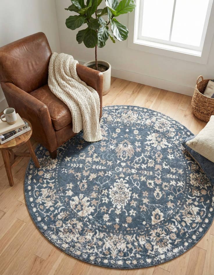 Detail image of  5' 3 x 5' 3 Oregon Round Rug