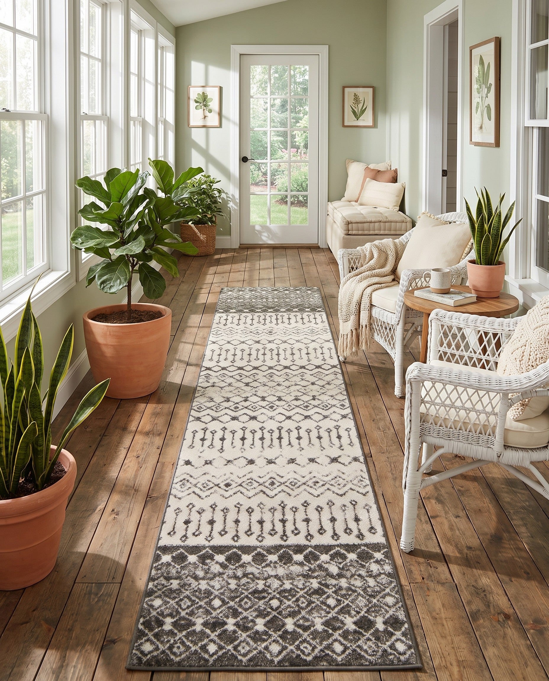2' 7 x 12' Moroccan Trellis Runner Rug